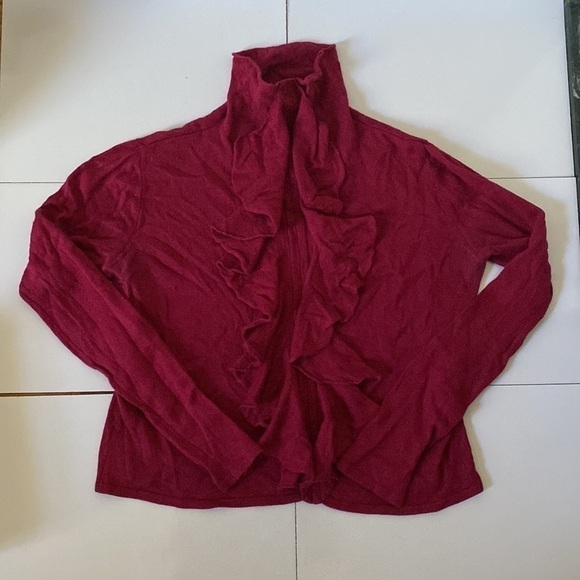 City Spirit Cherry Red silk and cashmere mock turtleneck sweater. Size SM. - Picture 5 of 7